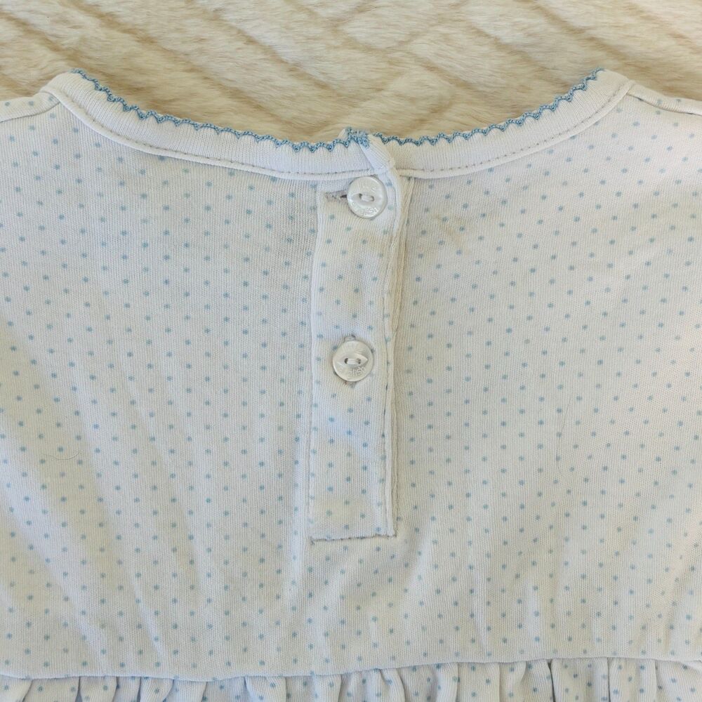 Little English Size 3T Blue Polka Dot Lemon Pocket Dress Flutter Sleeve Cotton - Picture 5 of 8